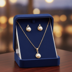 Pearl Drop Gold Pendant Set - Zambeel