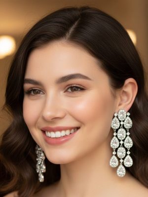 Petal Sparkle Statement Earrings - Zambeel