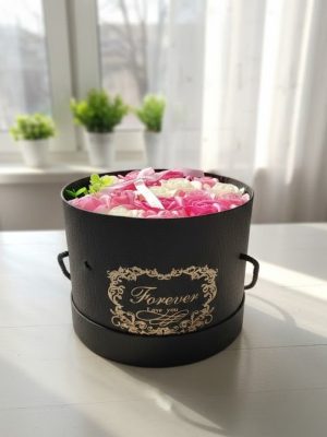 Pink & White Rose Flower Box - Zambeel