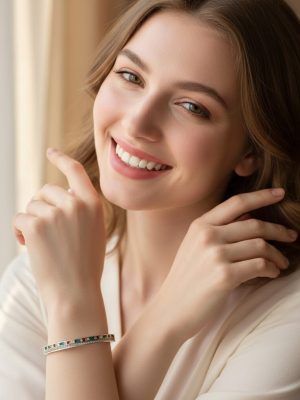 Rainbow Gemstone Gold Bangle - Zambeel