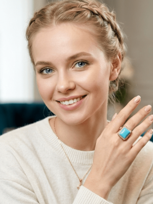 Rectangular Crystal Statement Ring - Zambeel