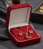 Red Square Cubic Zirconia Set - Zambeel