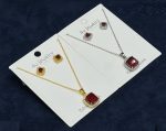 Red Square Cubic Zirconia Set - Zambeel
