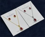 Red Teardrop Cubic Zirconia Set - Zambeel