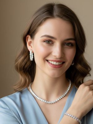 Round Cut Diamond - Style Crystal Jewelry Set - Zambeel