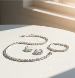 Round Cut Diamond - Style Crystal Jewelry Set - Zambeel