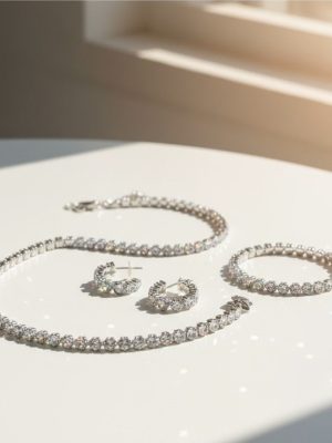 Round Cut Diamond - Style Crystal Jewelry Set - Zambeel
