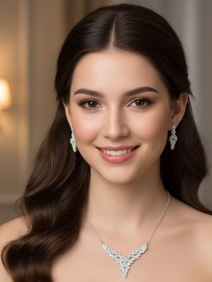 Royal Bloom CZ Necklace & Earrings Set - Zambeel
