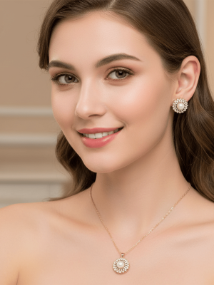 Royal Pearl Crown Jewelry Set - Zambeel