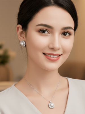 Royal Pearl Crown Jewelry Set - Zambeel
