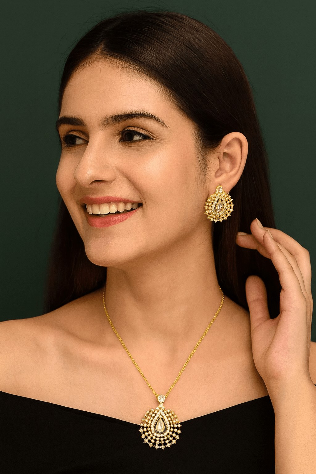 royal-teardrop-necklace-set-9832363 Royal Teardrop Necklace Set - Zambeel