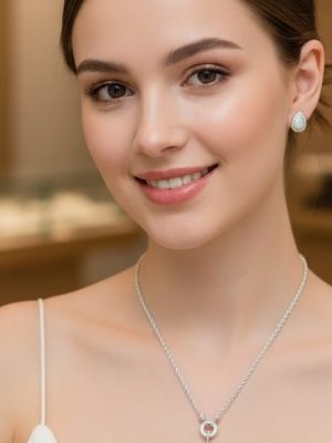 Royal Teardrop Pendant Necklace Set - Zambeel