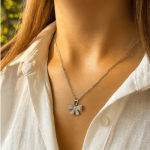 Silver Bow Tie Crystal Jewelry Set - Zambeel