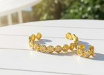 Sparkle Sunburst Cuff Bracelet & Ring Set - Zambeel
