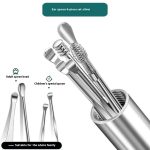 Stainless Steel Ear Pick Set with Keychain Case - Zambeel