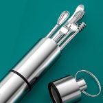Stainless Steel Ear Pick Set with Keychain Case - Zambeel