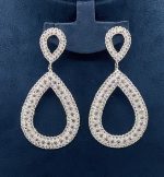 Teardrop Halo Crystal Earrings - Zambeel