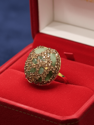 Tone Crystal Dome Statement Ring - Zambeel