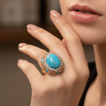 Turquoise Crystal Ring - Zambeel