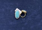 Turquoise Oval Crystal Statement Ring - Zambeel
