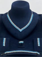 Turquoise V - Cut Crystal Jewelry Set - Zambeel