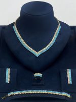 Turquoise V - Cut Crystal Jewelry Set - Zambeel
