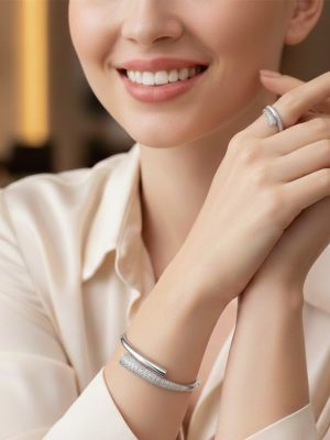 Linked Chain Luxury Bangle & Ring Set