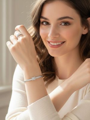 Luxury LV-Inspired Crown Bangle & Ring Set