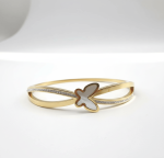 White Enamel Butterfly Bangle - Zambeel