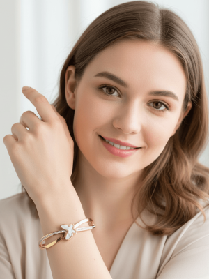 White Enamel Butterfly Bangle - Zambeel