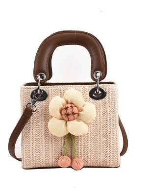 Women's Fashion Flower Weaving Straw Handbag - Zambeel