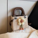 Women's Fashion Flower Weaving Straw Handbag - Zambeel