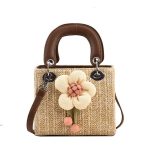 Women's Fashion Flower Weaving Straw Handbag - Zambeel